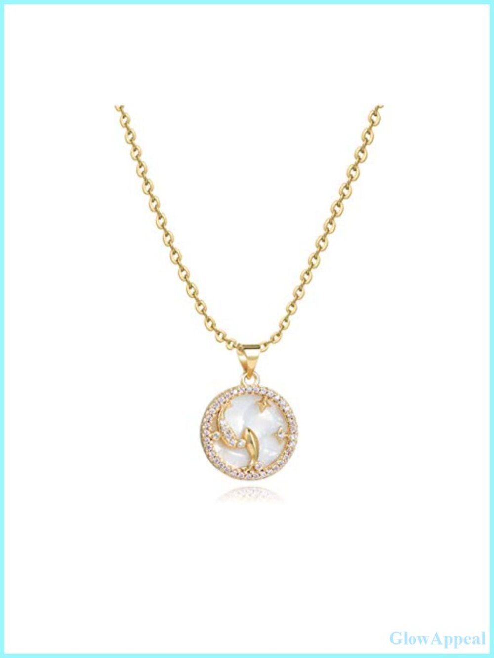 Zodiac Constellation Pendant Necklace 18in Copper Plated CZ Astrology Jewelry